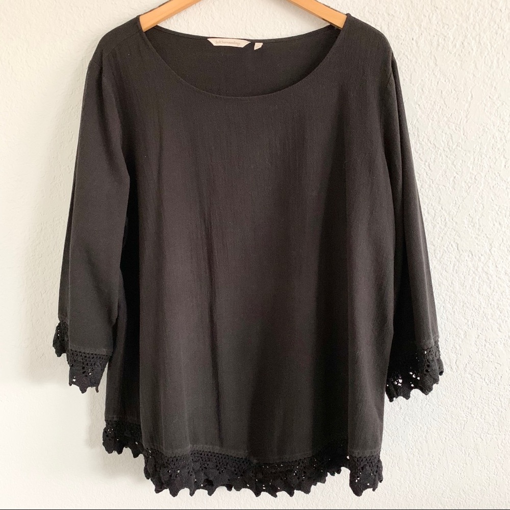 SOFT SURROUNDINGS flowy black top size 1X
